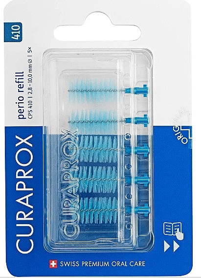 Zestaw szczotek Perio Refill, niebieski - Curaprox CPS 410Perio Refill  — Zdjęcie N1