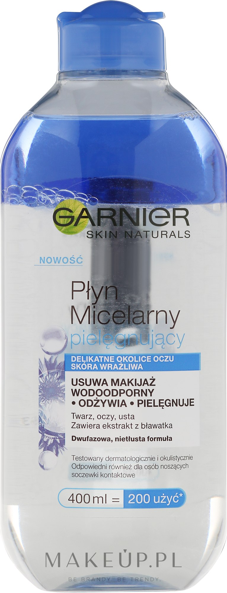 Pielęgnujący płyn micelarny do demakijażu delikatnych okolic oczu i skóry wrażliwej - Garnier Skin Naturals — Zdjęcie 400 ml