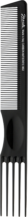 Węglowy grzebień do włosów, 21,5 cm, czarny - Janeke 862 Carbon Comb Antistatic — Zdjęcie N1