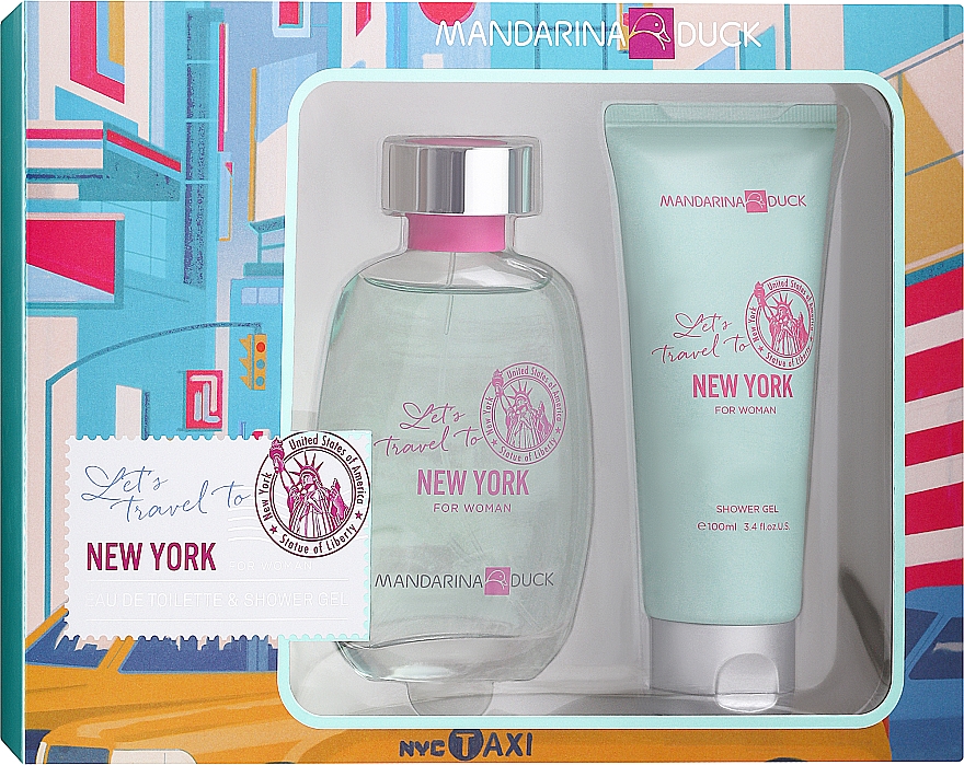 Mandarina Duck Let's Travel To New York For Woman - Zestaw (edt 100 ml + sh/gel 100 ml) — Zdjęcie N1