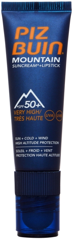 Przeciwsłoneczny krem do twarzy i balsam do ust SPF 50 - Piz Buin Mountain Suncream + Lipstick — Zdjęcie N1