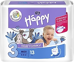 Kup Pieluchy dla niemowląt 5-9 kg, rozmiar 3, 13 szt. - Bella Baby Happy 