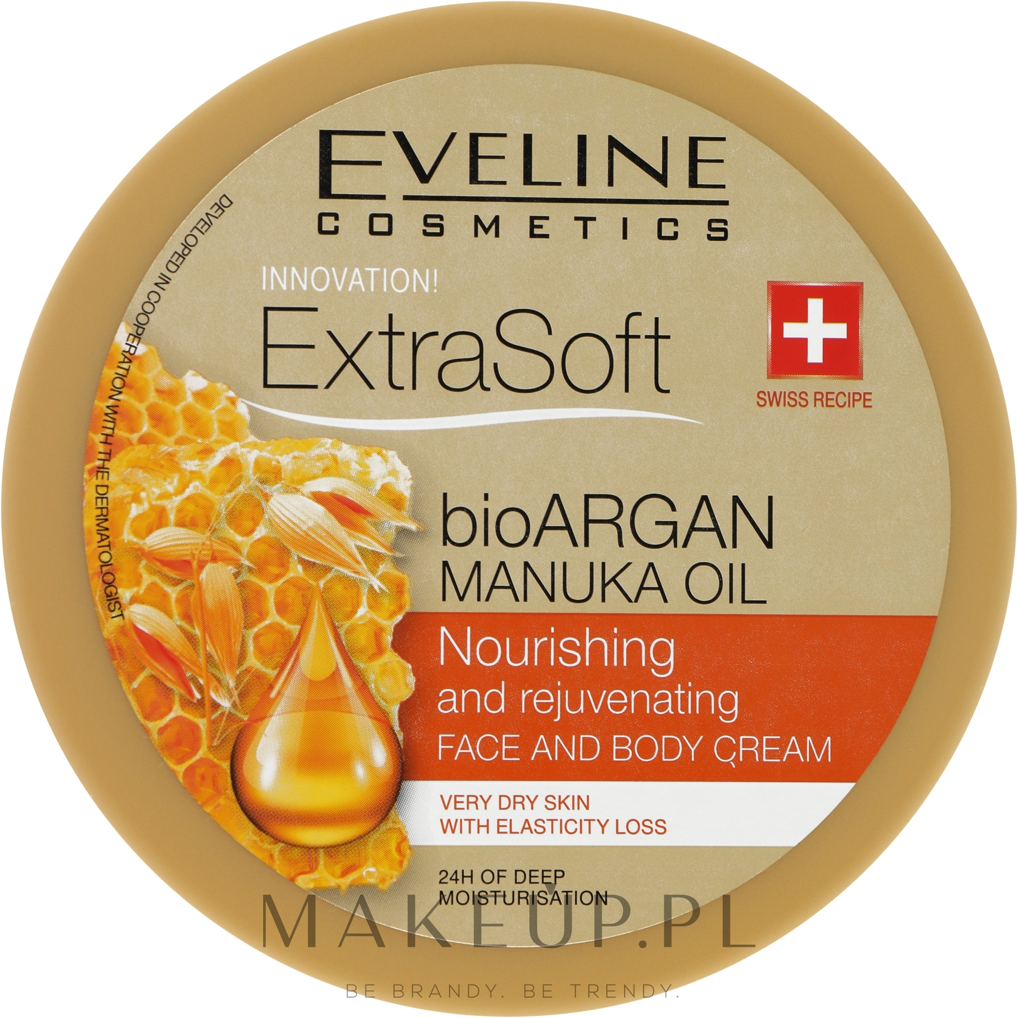 Odżywczy krem odmładzający do twarzy i ciała - Eveline Cosmetics Extra Soft Bio — Zdjęcie 200 ml