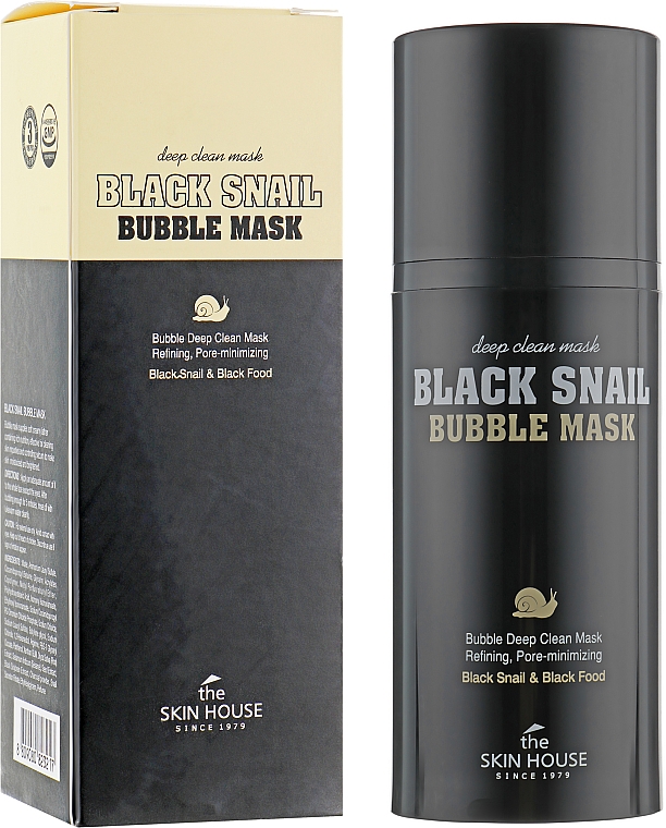 Maska tlenowa ze ślimakiem i węglem - The Skin House Black Snail Bubble Mask