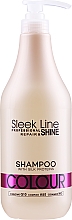 Szampon do włosów farbowanych z jedwabiem - Stapiz Sleek Line Colour Shampoo (z dozownikiem) — Zdjęcie N1