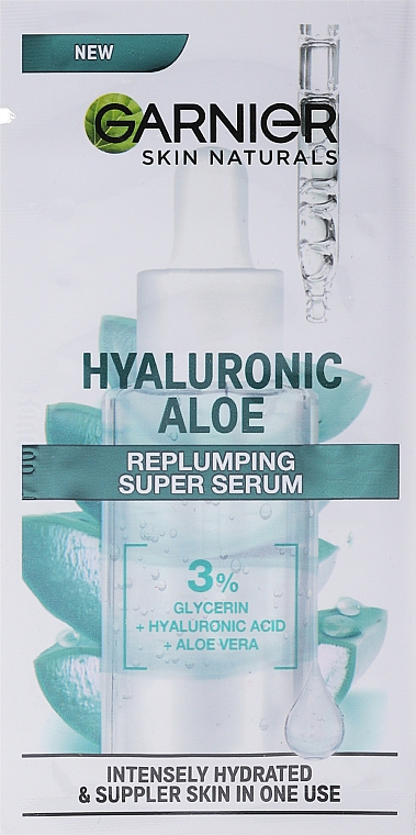 PREZENT! Serum nawilżające z kwasem hialuronowym i ekstraktem z aloesu - Garnier Skin Naturals Hyaluronic Aloe Serum (próbka) — Zdjęcie N1