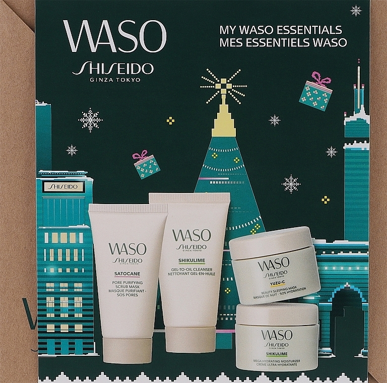 Zestaw - Shiseido Waso Holiday Kit (mask/30ml + gel/30ml + mask/15ml + cr/15ml)