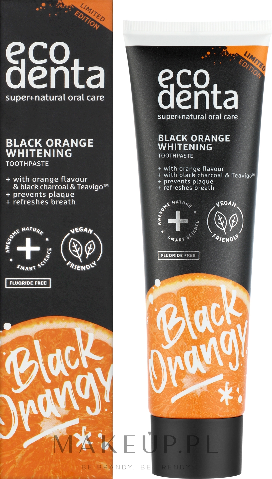 Wybielająca pasta do zębów z węglem drzewnym o smaku pomarańczowym - Ecodenta Black Orange Whitening Toothpaste — Zdjęcie 100 ml