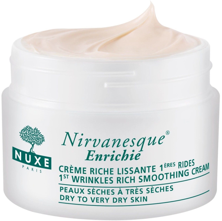 Bogaty krem wygładzający pierwsze zmarszczki mimiczne - Nuxe Nirvanesque Enrichie First Wrinkles Smoothing Rich Cream Dry Skin