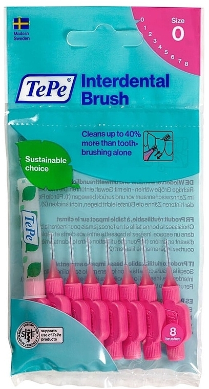 Szczoteczka międzyzębowa Pink, 0,4 mm - TePe Interdental Brushes Original — Zdjęcie N1