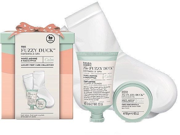 Zestaw - Baylis & Harding The Fuzzy Duck Cotswold Spa Luxury Foot Care Collection (crystal/50g + f/lot/50ml + socks/2pcs) — Zdjęcie N1