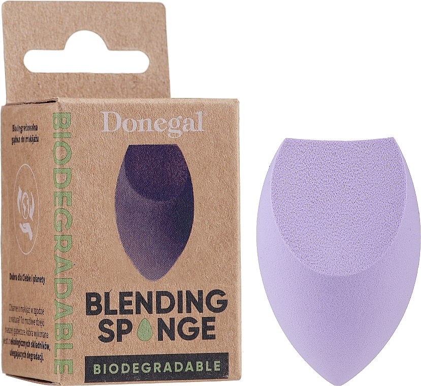 Biodegradowalna gąbka do makijażu, fioletowa - Donegal Blending Biodegradable Sponge — Zdjęcie N1