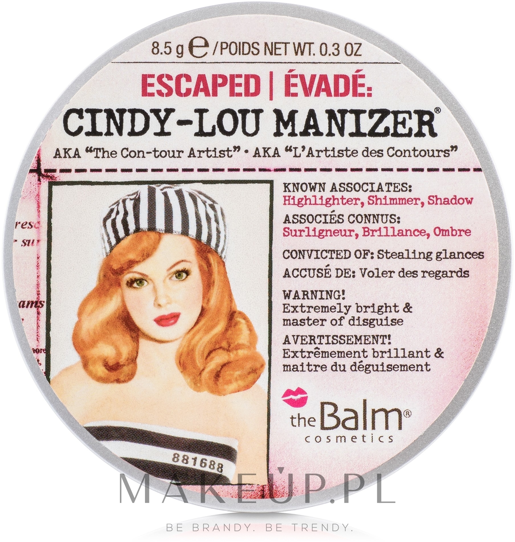 Rozświetlający roż i cienie do powiek 2 w 1 - theBalm Cindy-Lou Manizer Highlighter & Shadow — Zdjęcie 8.5 g