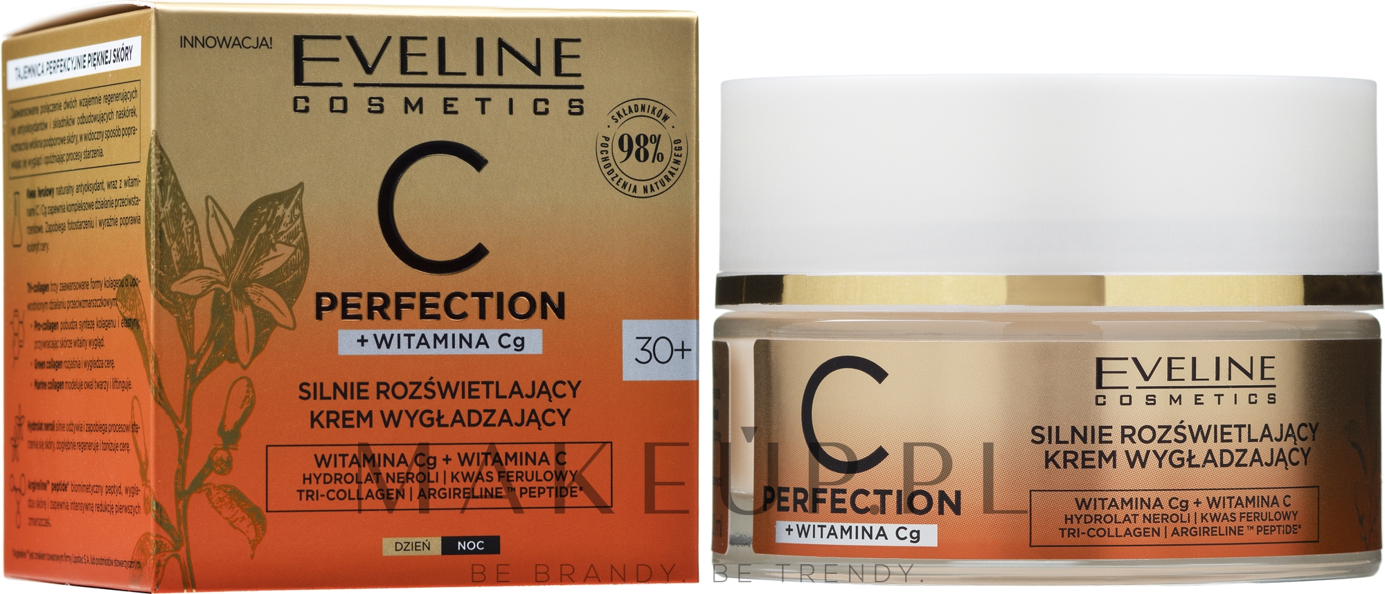 Silnie rozświetlający krem wygładzający 30+ - Eveline Cosmetics C Perfection Brightening Smoothing Cream — Zdjęcie 50 ml
