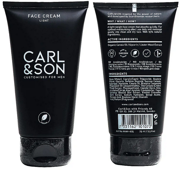 Lekki krem do twarzy - Carl&Son Face Cream Light — Zdjęcie N2