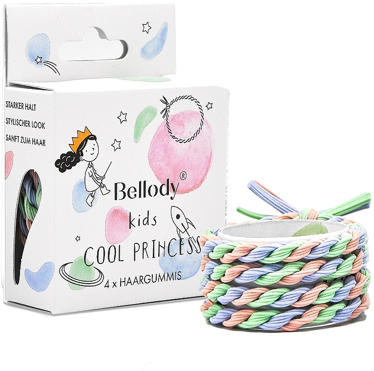 Gumki do włosów, 4 szt. - Bellody Kids Edition Cool Princess — Zdjęcie N1