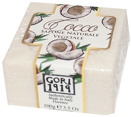 Mydło w kostce Kokos - Antico Saponificio Gori 1919 Coconut Natural Vegetable Soap — Zdjęcie N1