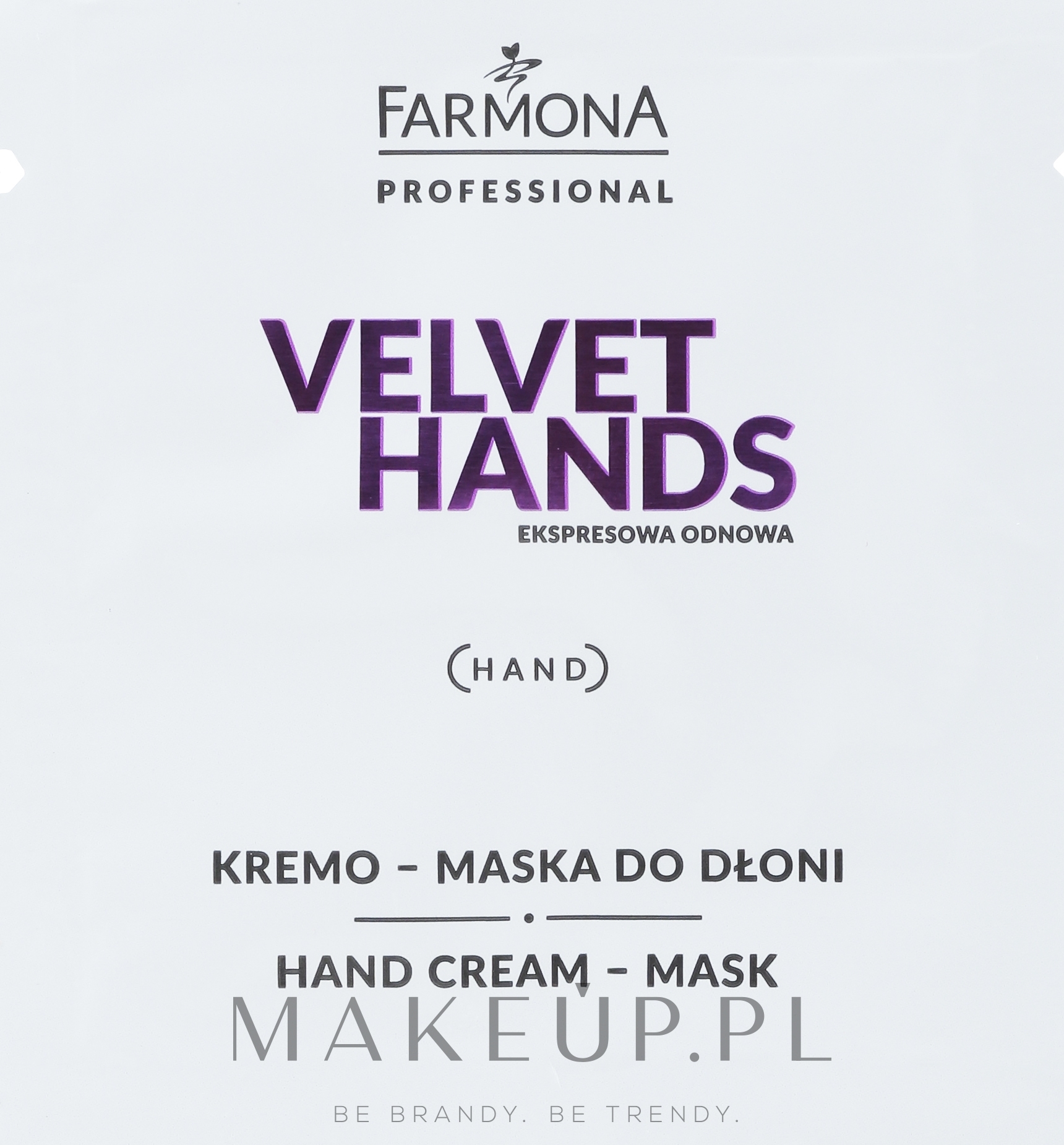 Maska kremowa do rąk o zapachu lilii i bzu - Farmona Professional Velvet Hands Cream-Mask (próbka) — Zdjęcie 2 ml