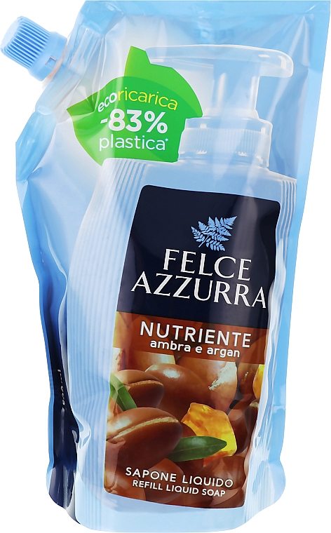 Mydlo w plynie Bursztyn i argan - Felce Azzurra Nutriente Amber & Argan (wkład uzupełniający) — Zdjęcie N1