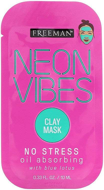 Kojąca maseczka do twarzy - Freeman Beauty Neon Vibes No Stress Oil Absorbing Clay Mask