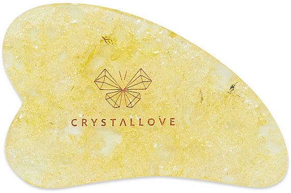 Płytka do masażu twarzy gua sha - Crystallove Lemon Amber Gua Sha — Zdjęcie N1