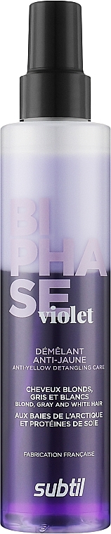 Fioletowa odżywka w sprayu do włosów blond - Laboratoire Ducastel Subtil Biphase Violet — Zdjęcie N1