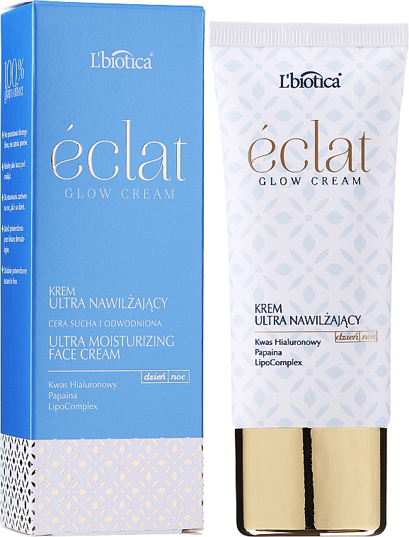 Ultranawlżający krem do twarzy - L'biotica Eclat Glow Cream  — Zdjęcie N3