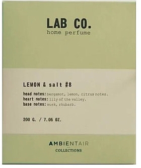 Świeca zapachowa - Ambientair Lab Co. Lemon & Salt #8 — Zdjęcie N2