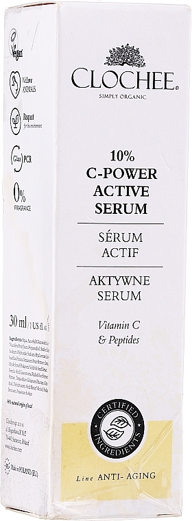 PRZECENA! Aktywne serum do twarzy - Clochee Organic 10% C-Power Active Serum * — Zdjęcie N3