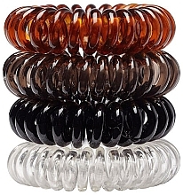 Kup Spiralne gumki do włosów, 4 sztuki, wielokolorowe - Douglas Spiral Transparent Hair Ties