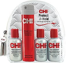 Kup Zestaw - CHI Protect & Hold Travel Kit (sh/59ml + cond/59ml + h/treat/59ml + spray/74g)
