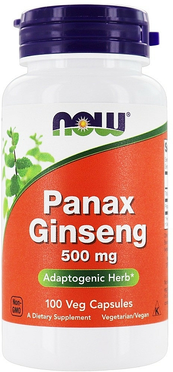 Kapsułki Żeń-szeń, 500 mg - Now Foods Panax Ginseng — Zdjęcie N1