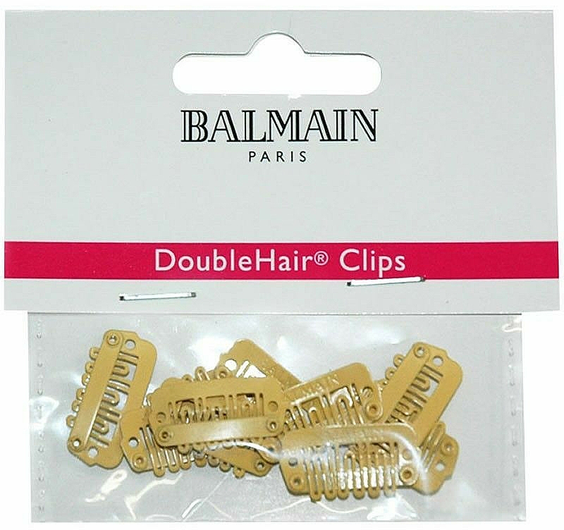 Klipsy do przedłużania włosów, beżowe, 10 szt. - Balmain Paris Hair Couture Double Hair Clips Beige — Zdjęcie N1