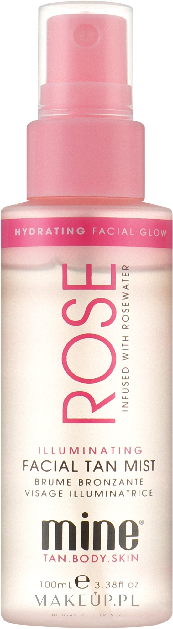 Rozświetlająca mgiełka samoopalająca do twarzy z wodą różaną - MineTan Rose Water Facial Mist — Zdjęcie 100 ml