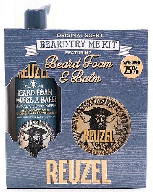 Zestaw do makijażu - Reuzel Original Scent Beard Try Me Kit (balm/35g + foam/70ml ) — Zdjęcie N1