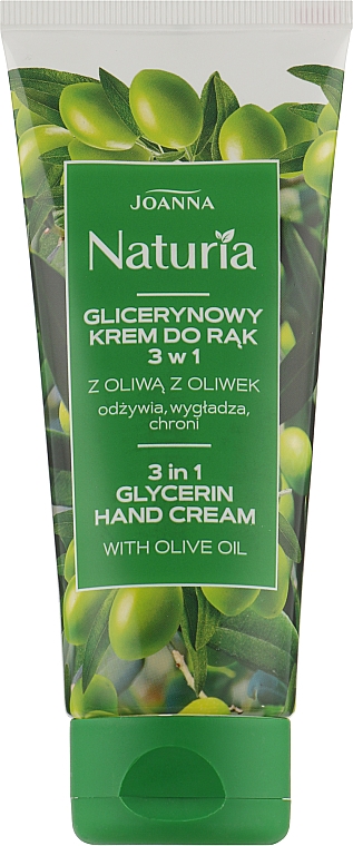 Glicerynowy krem do rąk 3w1 z oliwą z oliwek - Joanna Naturia — Zdjęcie N1