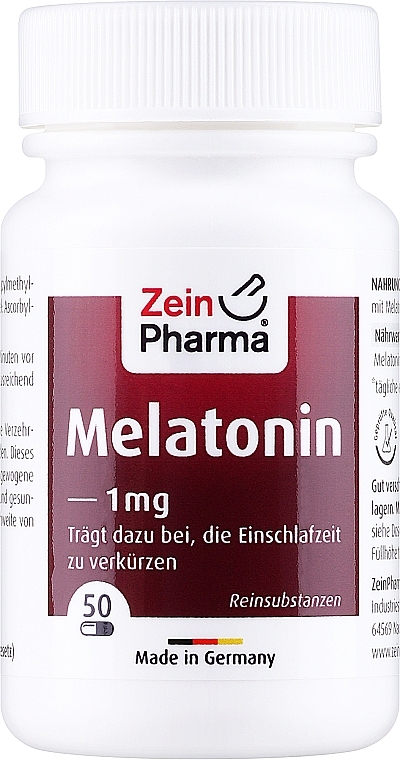 Kapsułki Melatonina, 1 mg - ZeinPharma Melatonin — Zdjęcie N1