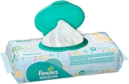 Chusteczki nawilżane dla niemowląt Fresh Clean z klapką, 64 szt. - Pampers — Zdjęcie N3