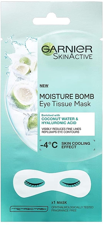 Nawilżająca maska w płachcie pod oczy - Garnier Skin Active Moisture Bomb Eye Tissue Mask — Zdjęcie N1