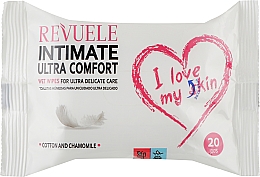 Nawilżane chusteczki do higieny intymnej, 20 szt. - Revuele Intimate I Love My Skin Ultra-Comfort Wet Wipes — Zdjęcie N1