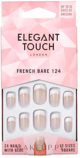 Sztuczne paznokcie - Elegant Touch Natural French Bare 124 Short False Nails — Zdjęcie 24 szt.