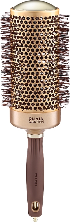 Szczotka do włosów, 65 mm - Olivia Garden Expert Blowout Speed Wavy Bristles Gold & Brown — Zdjęcie N1