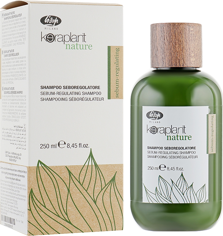 Szampon do włosów przetłuszczających się - Lisap Keraplant Nature Sebum-Regulating Shampoo — Zdjęcie N4