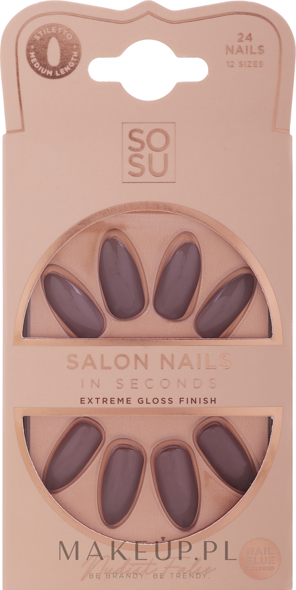 Sztuczne paznokcie - Sosu by SJ False Nails Medium Stiletto Nudist — Zdjęcie 24 szt.