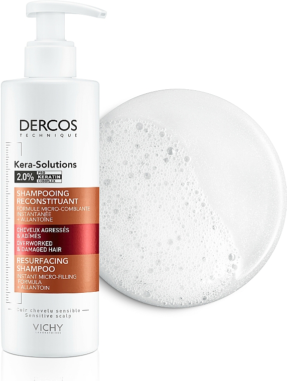 Szampon rekonstruujący strukturę suchych i zniszczonych włosów - Vichy Dercos Kera-Solutions Shampooing Reconstituant — Zdjęcie N8
