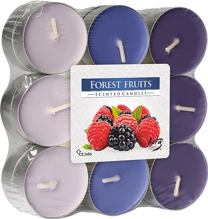Tealight Owoce leśne, 18 szt. - Bispol Forest Fruits Scented Candles — Zdjęcie N1