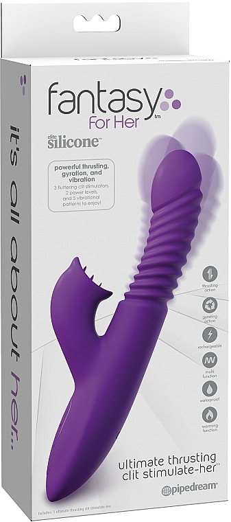 Wibrator, fioletowy - Pipedream Fantasy For Her Ultimate Thrusting Clit Stimulate Purple — Zdjęcie N1