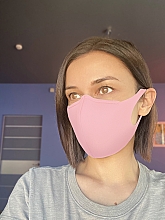 Maska ochronna na twarz, pudrowo różowa, rozmiar M - MAKEUP — Zdjęcie N4