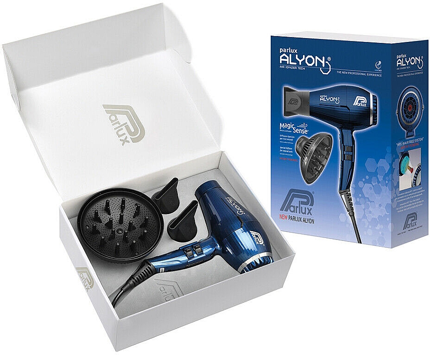 Suszarka do włosów, z dyfuzorem, niebieska - Parlux Alyon Air Ionizer Tech Midnight Blue & Diffuser — Zdjęcie N3