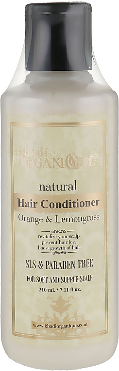 Ziołowa odżywka do włosów bez SLS Pomarańcza i trawa cytrynowa - Khadi Organique Orange Lemongrass Hair Conditioner